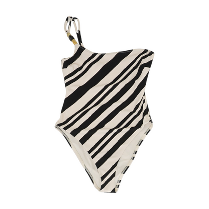 Beige Striped One-Piece