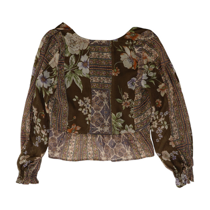 Brown Floral Blouse