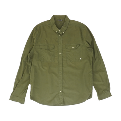 Olive Solid Long Sleeve Button Down