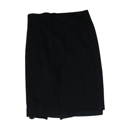 Black Solid Midi Skirt
