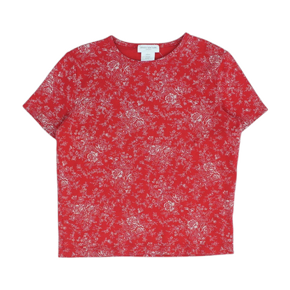 Vintage Red Floral Blouse