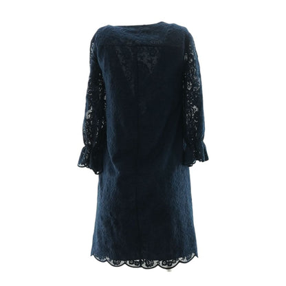 Navy Solid Midi Dress