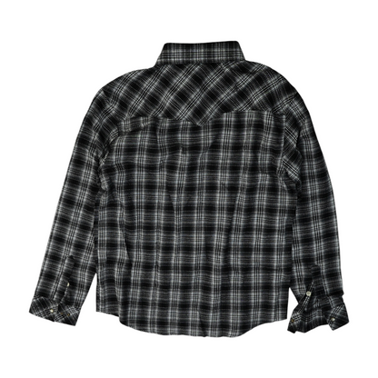 Black Plaid Flannel Button Down
