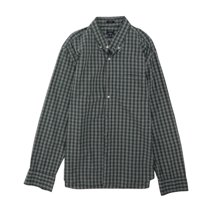Green Check Long Sleeve Button Down