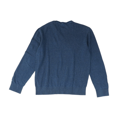 Blue Solid Pullover Sweater