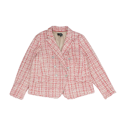 Red Petite Plaid Blazer