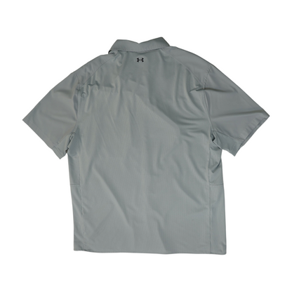 Gray Solid Short Sleeve Button Down