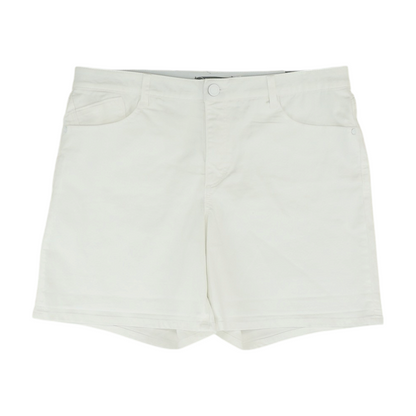 White Solid Denim Shorts