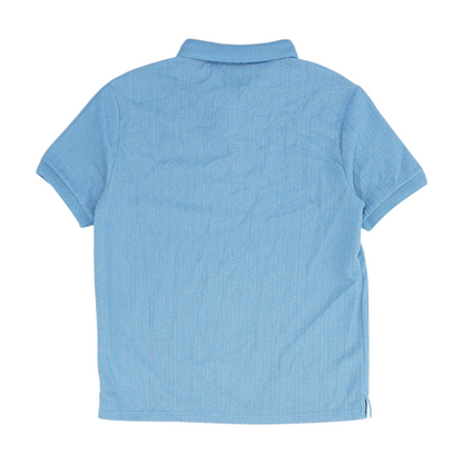 Blue Solid Short Sleeve Polo