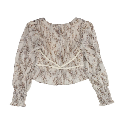 Beige Print Blouse