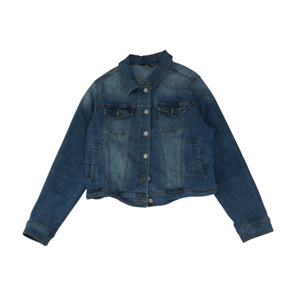 Blue Solid Denim Jacket