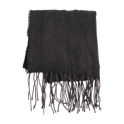 Black Geometric Polyester Scarf