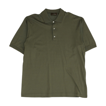 Green Solid Short Sleeve Polo