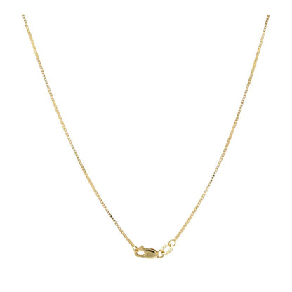 14K Gold Box Chain With Diamond Cut Openwork Pendant Necklace