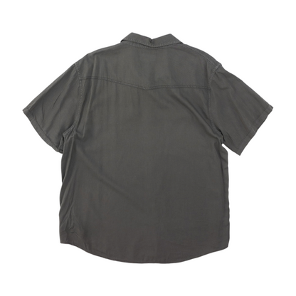 Charcoal Solid Short Sleeve Button Down