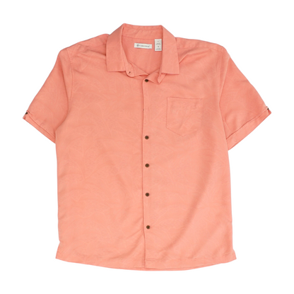 Coral Solid Short Sleeve Button Down