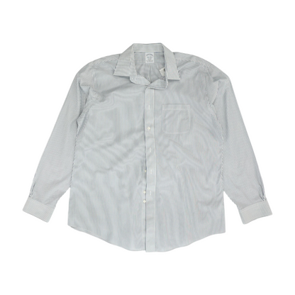 White Striped Long Sleeve Button Down