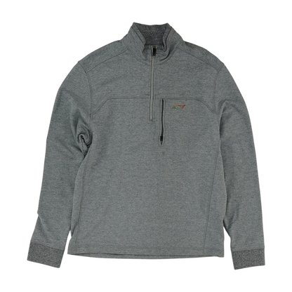 Gray Solid 1/4 Zip Pullover