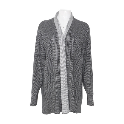 Black Plus Chevron Cardigan Sweater