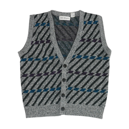 Vintage Gray Geometric Vest Sweater