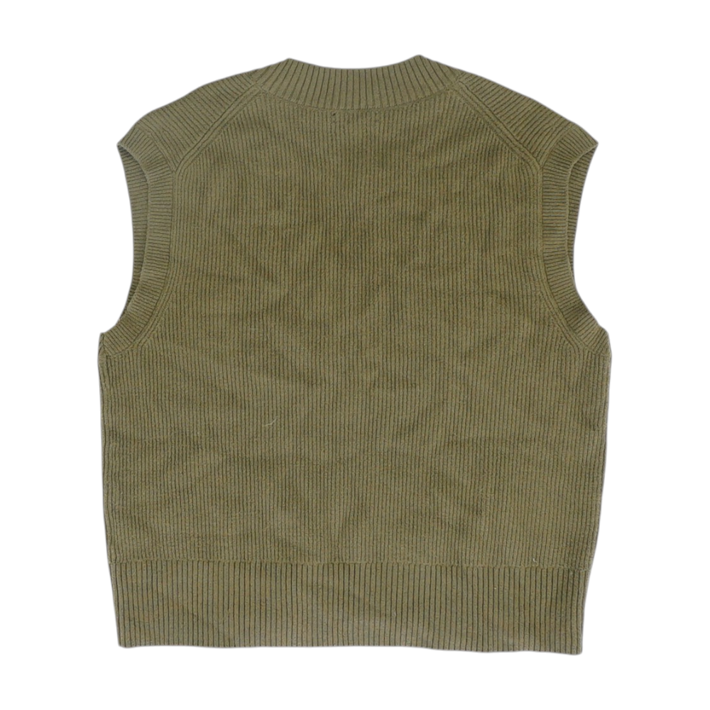 Olive Solid Vest Sweater