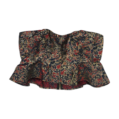 Navy Graphic Cropped Blouse
