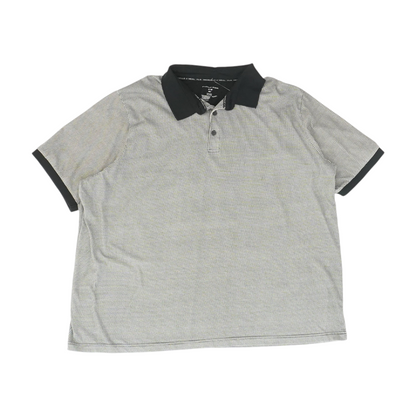 Black Tall Herringbone Short Sleeve Polo