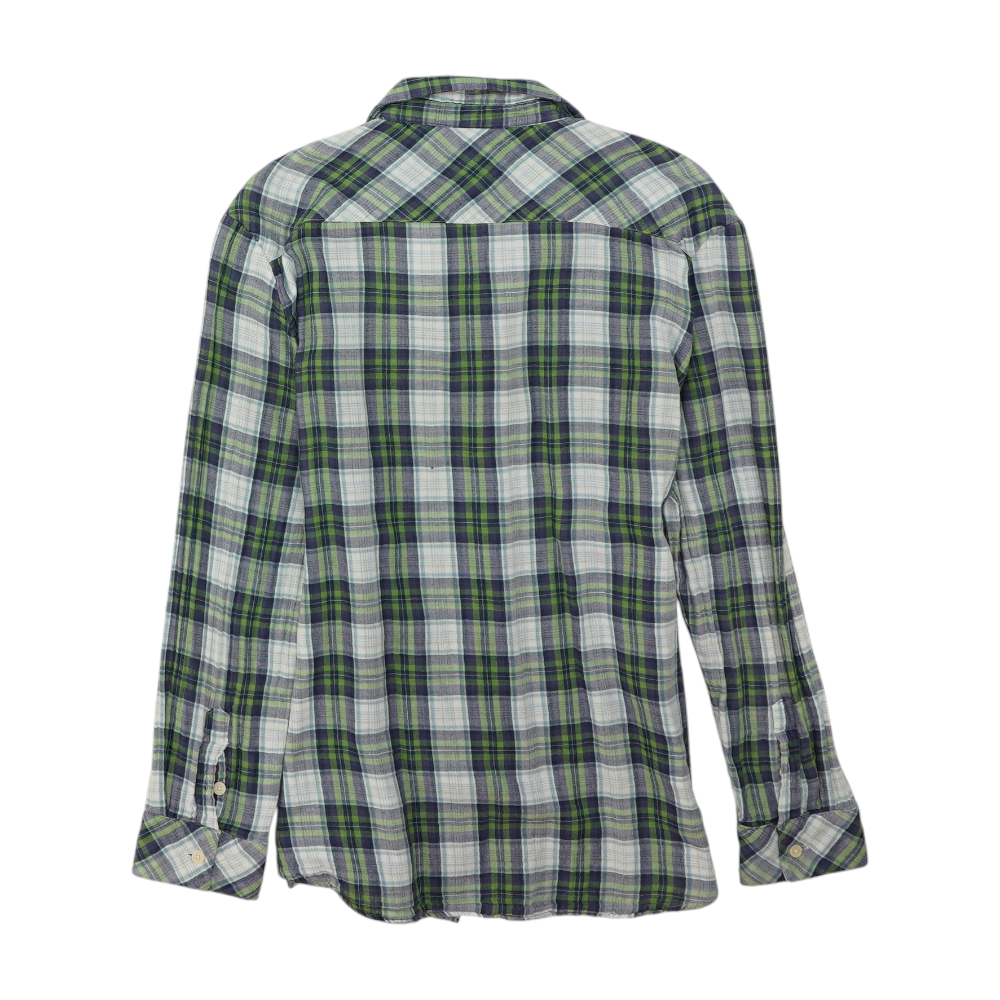 Navy Plaid Flannel Button Down