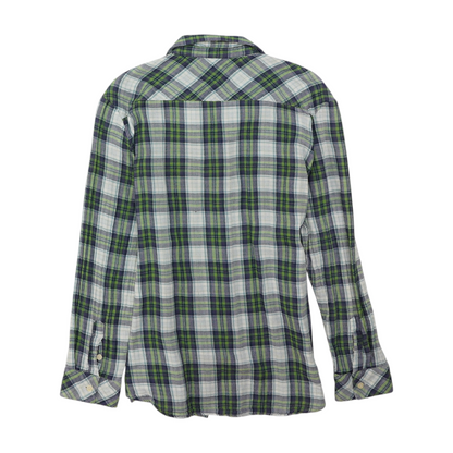 Navy Plaid Flannel Button Down
