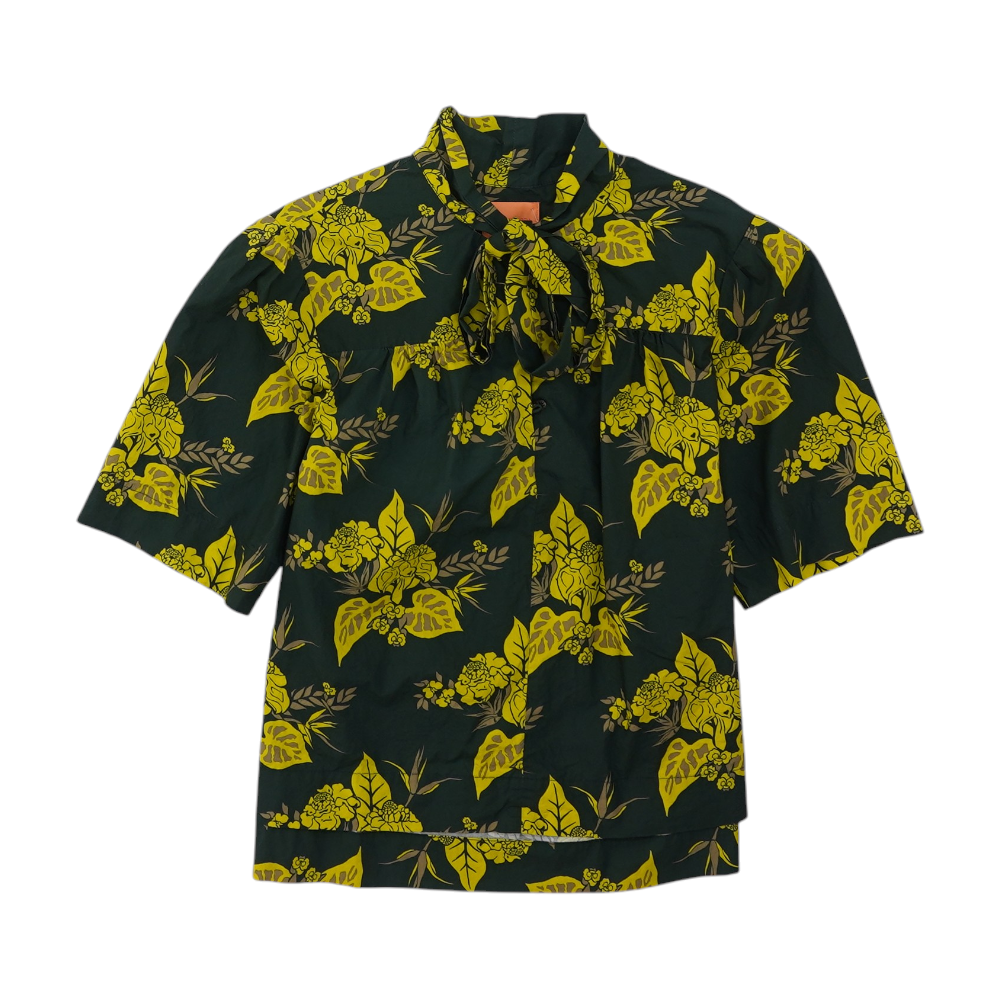 Green Floral Blouse