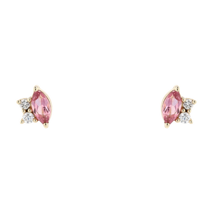 10K Yellow Gold Tourmaline Stud Earrings
