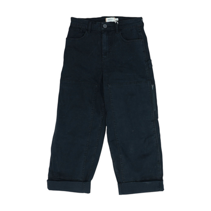 Black Solid 5-Pocket Capris