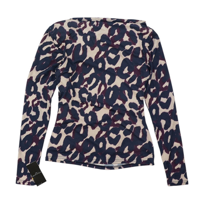 Navy Animal Print Blouse