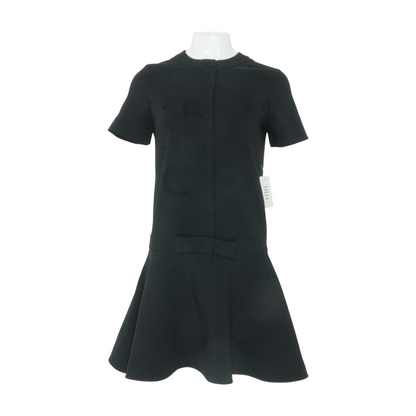 Black Daphne Fluted Mod Dress