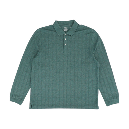 Green Solid Long Sleeve Polo