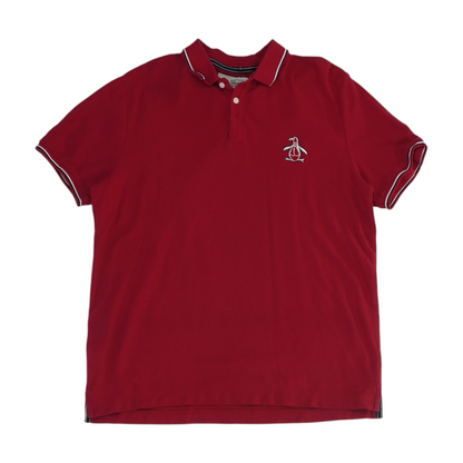Red Solid Short Sleeve Polo