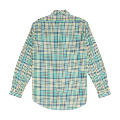 Green Plaid Long Sleeve Button Down