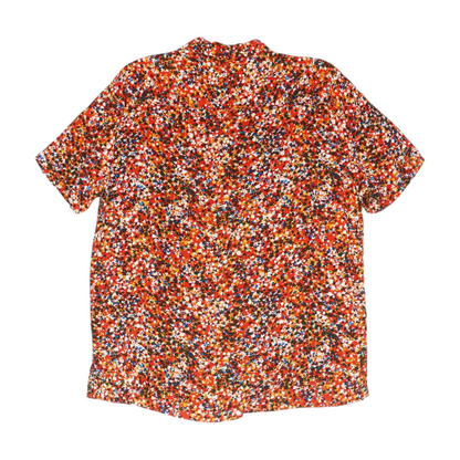 Red Floral Short Sleeve Button Down