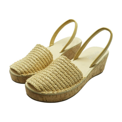 Tan Wedged Sandals