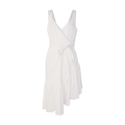 Ivory Striped Midi Dress