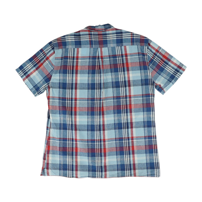 Blue Plaid Short Sleeve Button Down