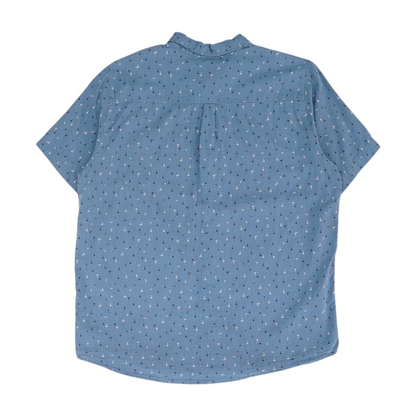Blue Print Short Sleeve Button Down