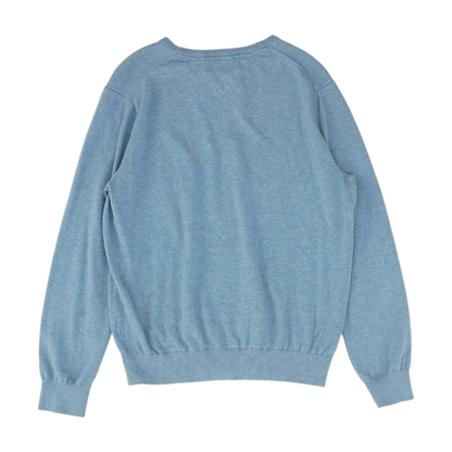 Blue Solid Pullover Sweater