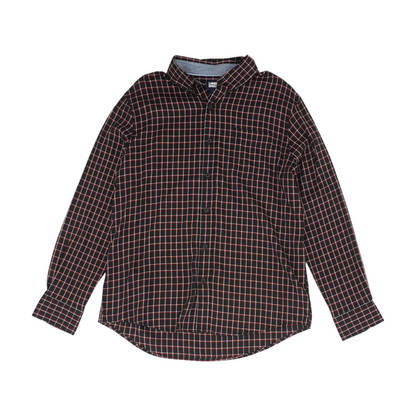 Black Plaid Long Sleeve Button Down