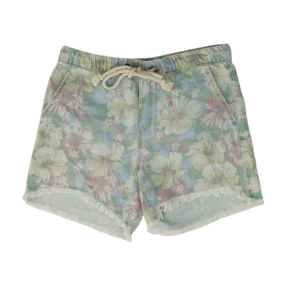 Green Floral Chino Shorts
