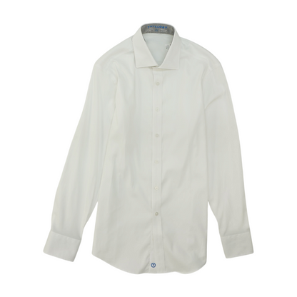 White Solid Long Sleeve Button Down