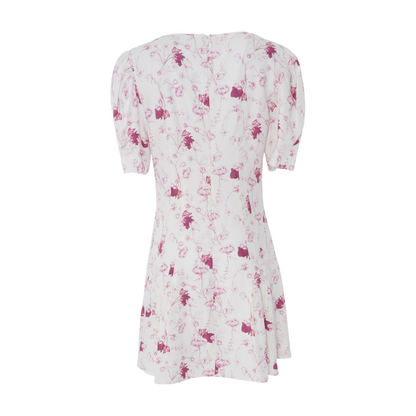 White Floral Midi Dress