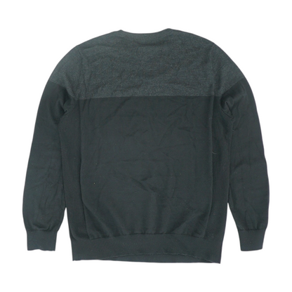Gray Color Block Pullover Sweater