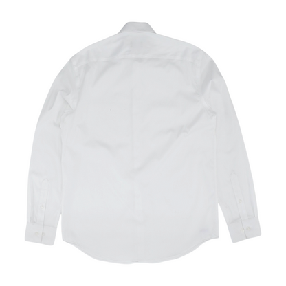 White Solid Long Sleeve Button Down