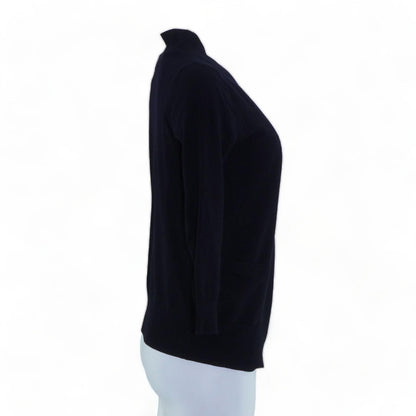 Black Solid Cardigan Sweater